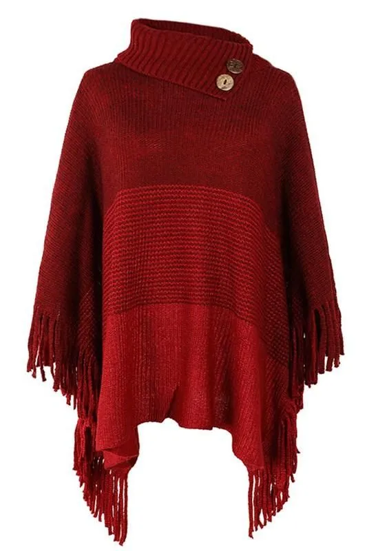 SWEATER HALF OPEN COLLAR CLOAK Easy Style Architectural Tailoring