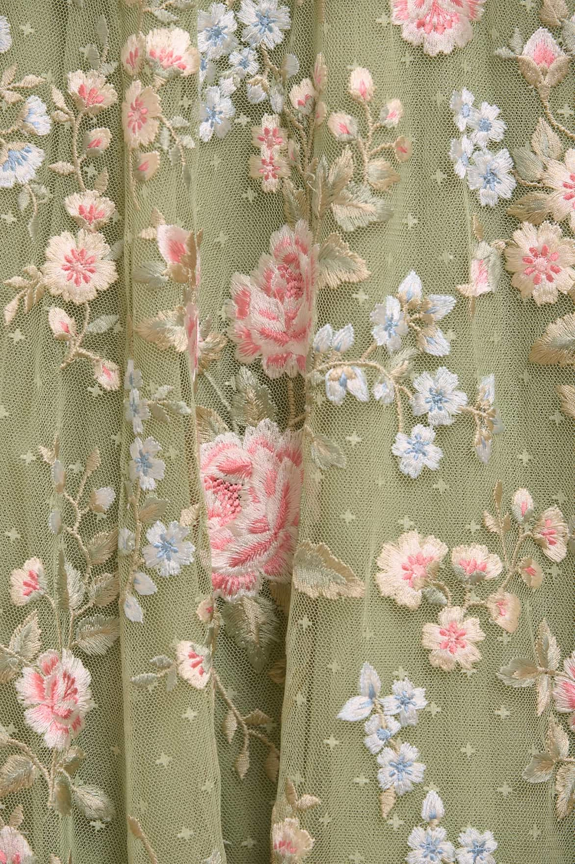 Antoinettes Floral Round Neck Ankle Gown Chic Tailoring