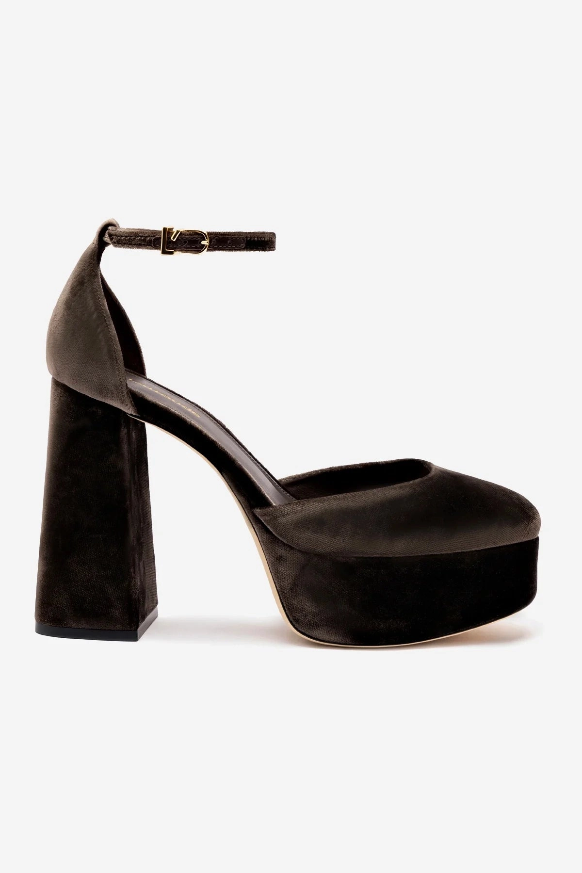 Ari Pump In Expresso Velvet High Arch Pure Black