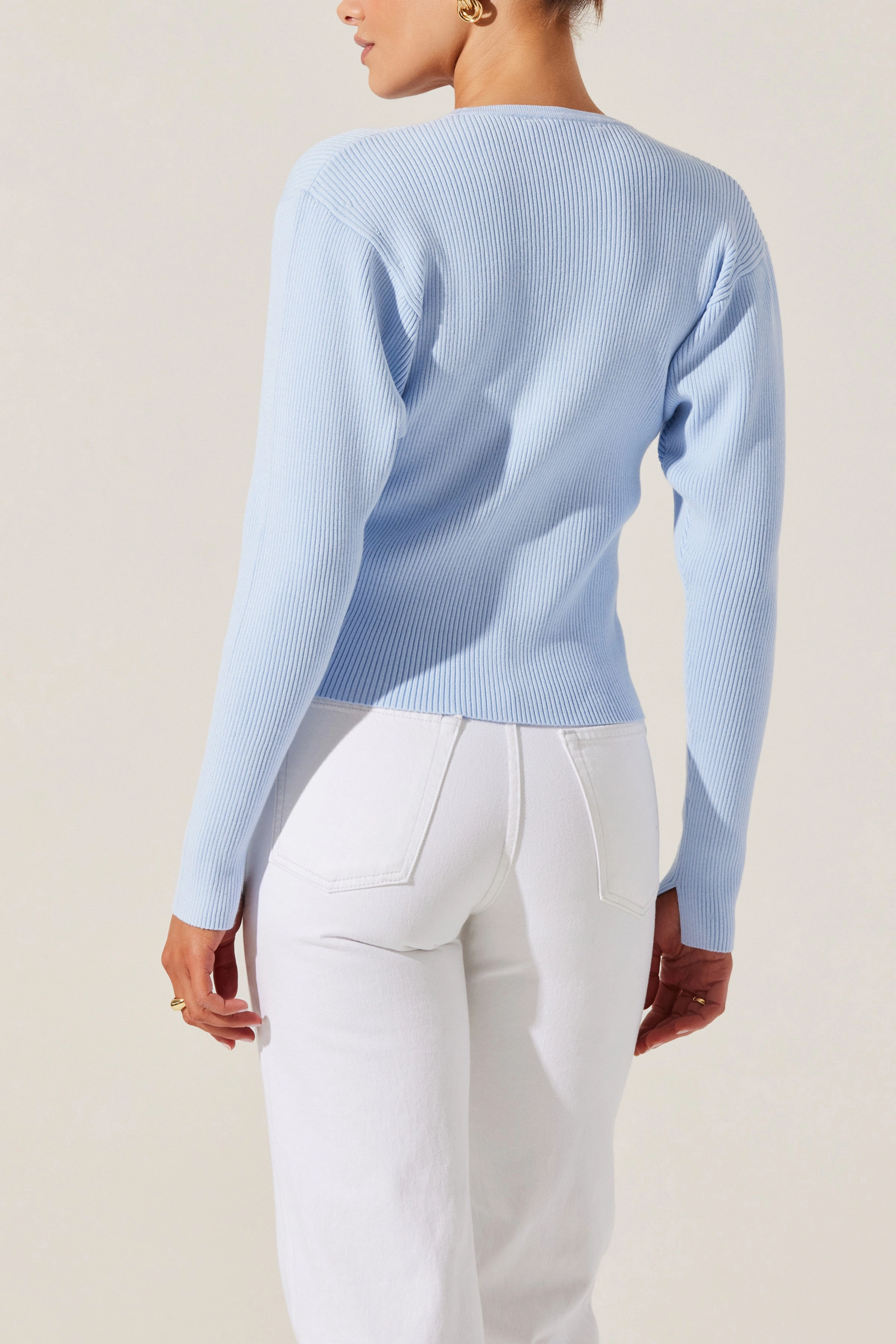 ASTR Delynn Cardi Sky Blue Everyday Comfort Fit LightweightMaterial