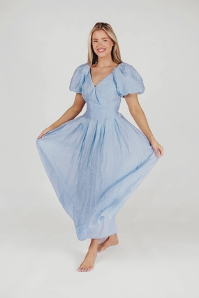 ASTR Linette Jacquard Midi Dress in Blue Timeless elegance Anytime Wear