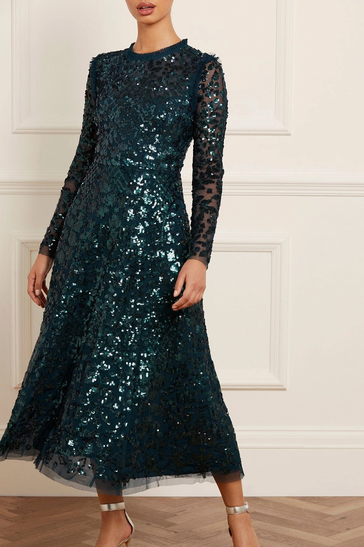 Sophisticated and Relaxed OdorControlTreatment Aurelia Long Sleeve Ballerina Dress