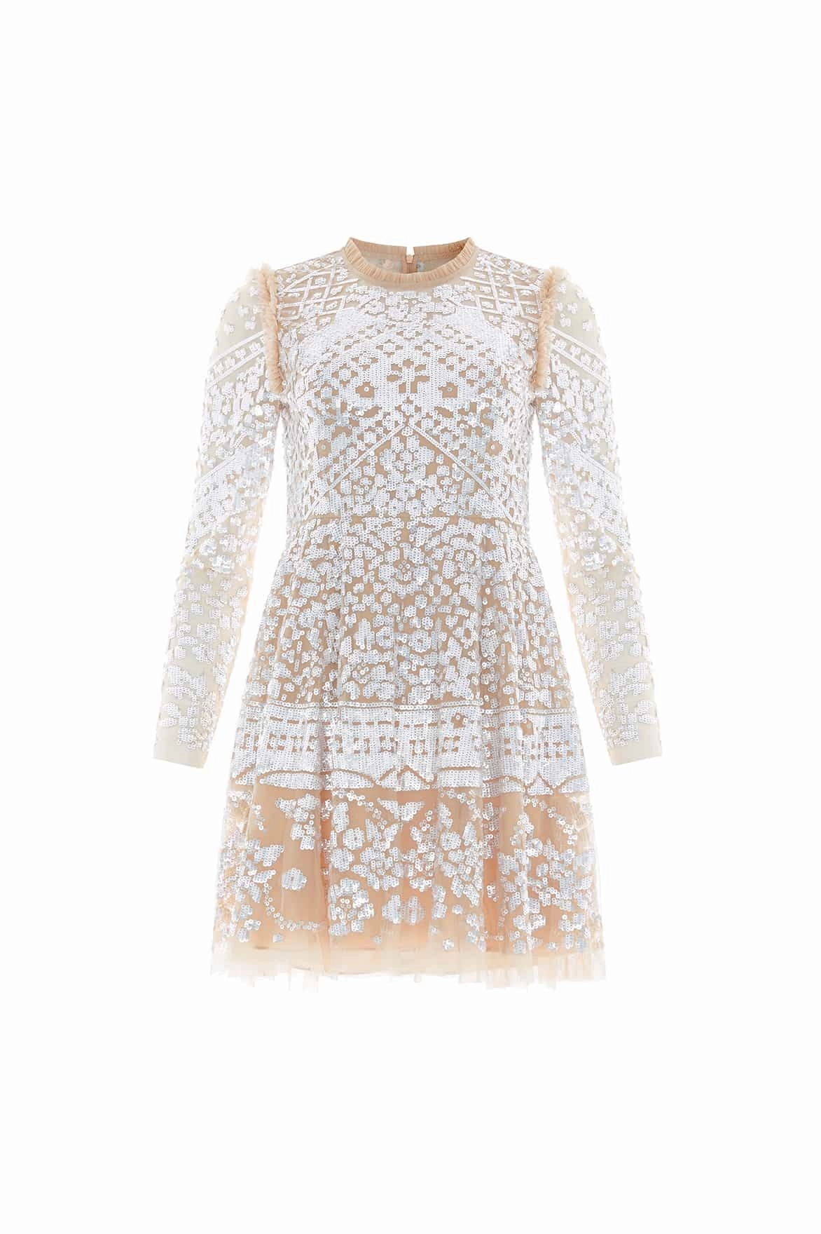 Aurora Mini Dress Sheer-Overlay