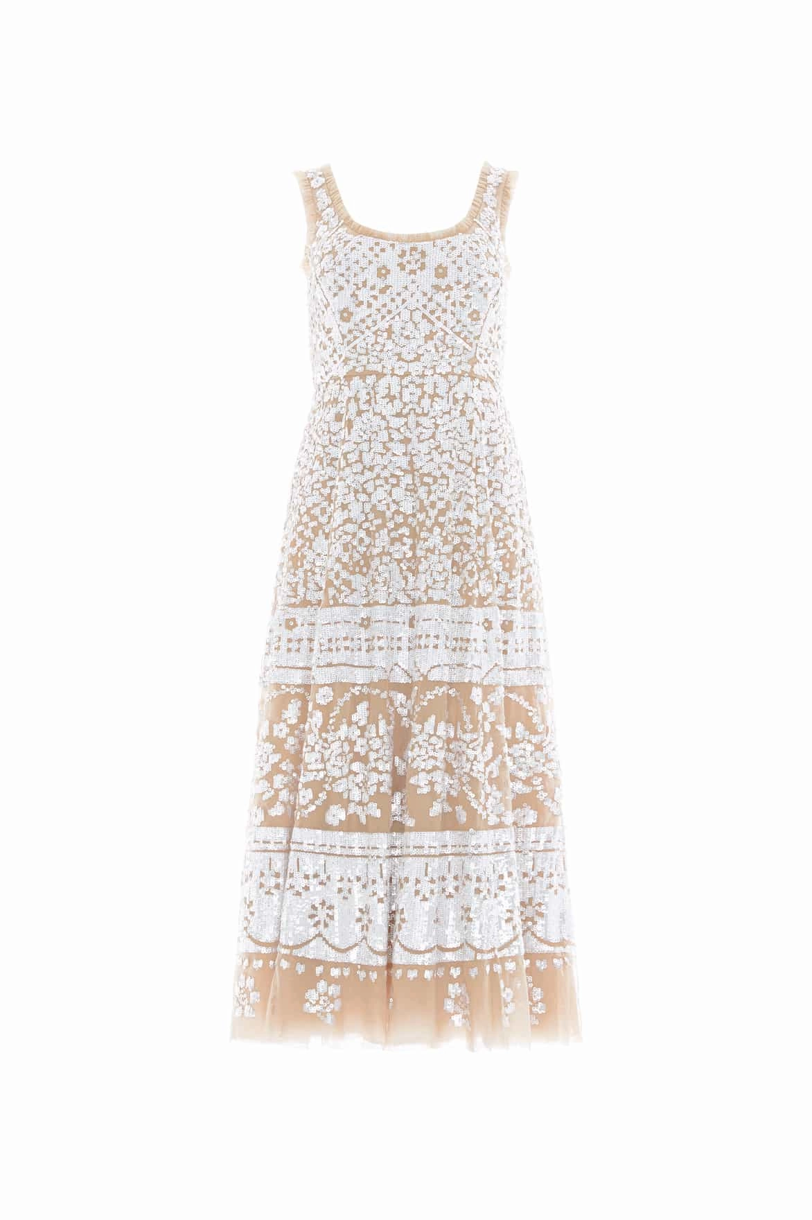 Aurora Scoop Neck Ballerina Dress Beaded-Edge Water-resistant