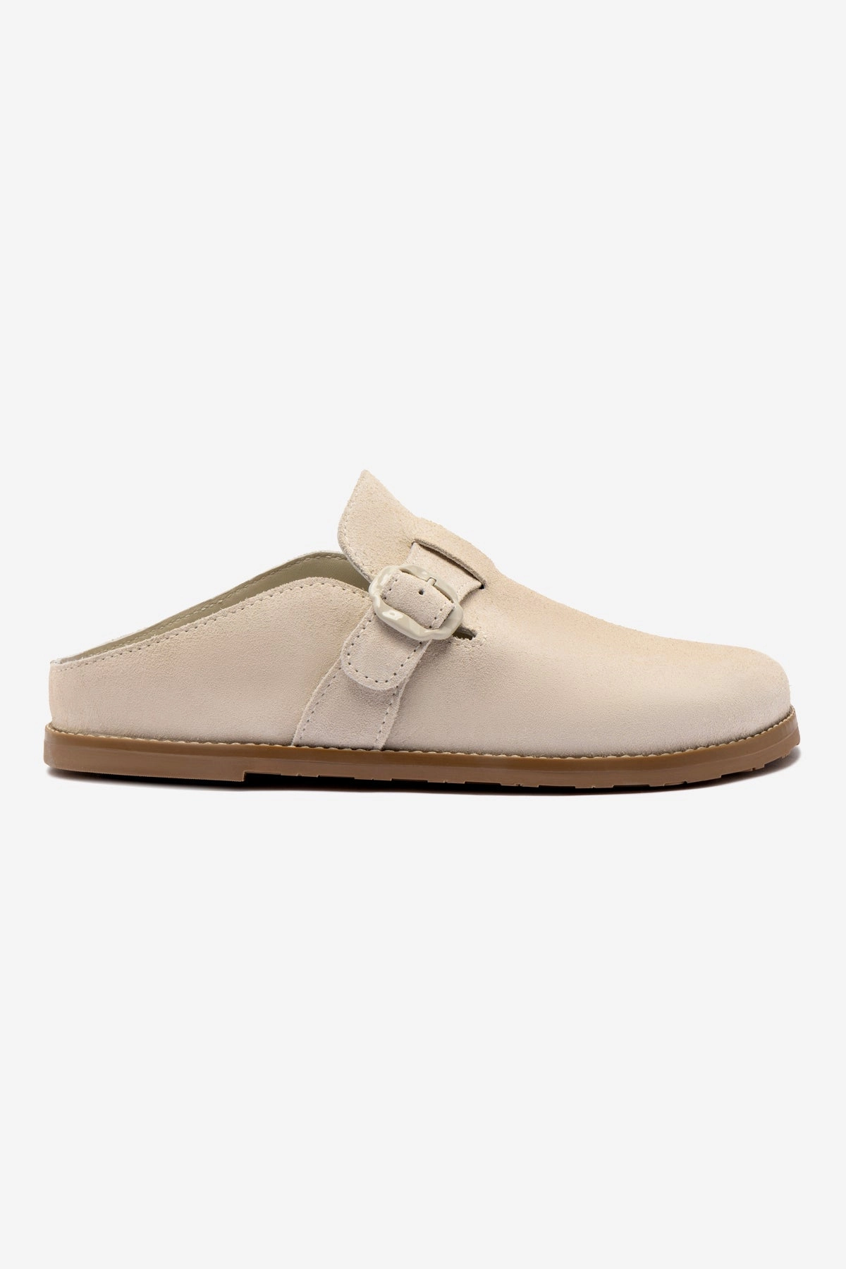 Peak Mode Milan Clog In Mushroom Grey Suede