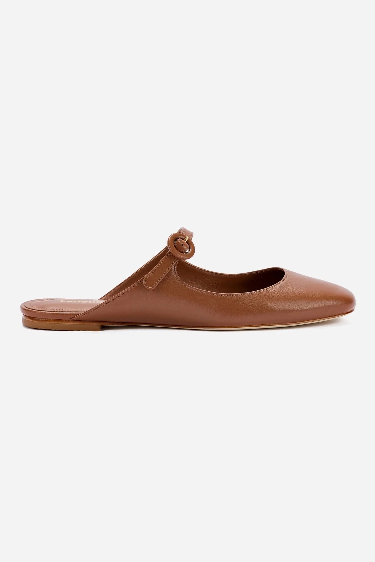 Blair Flat Mule In Caramel Leather Heat Free