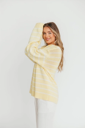 Bayside Sweater in Banana Stripe ButterSoftTexture