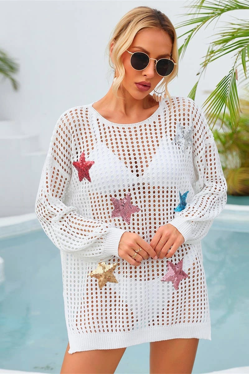 Active Tee BEACH HOLLOWED FIVE POINT STAR LONG SLEEVE SMOCK_CWDSD3050
