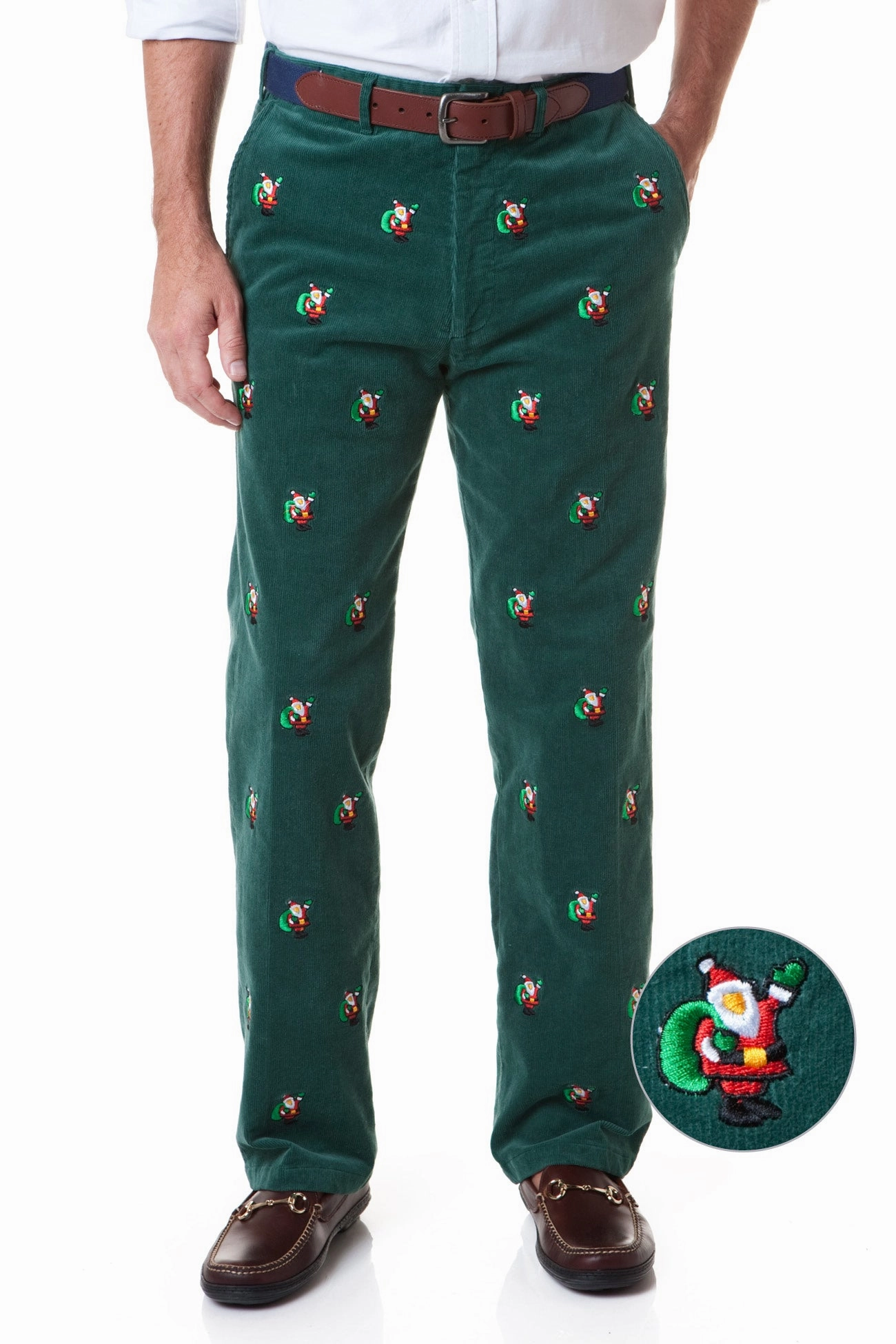 Sleek and Soft Raw edge Beachcomber Corduroy Pant Hunter With Santa