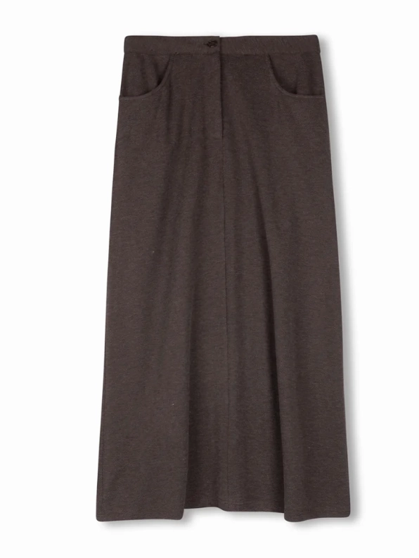 Beige Brown Carlo Maxi Skirt W-20622 Minimalist fashion