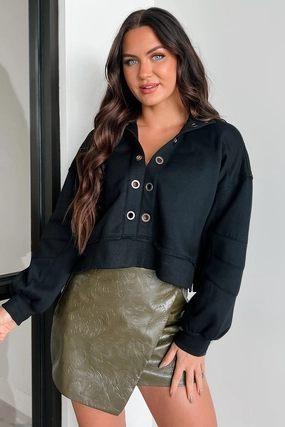 Being Productive Grommet Detail Pullover (Black) Sporty Tee