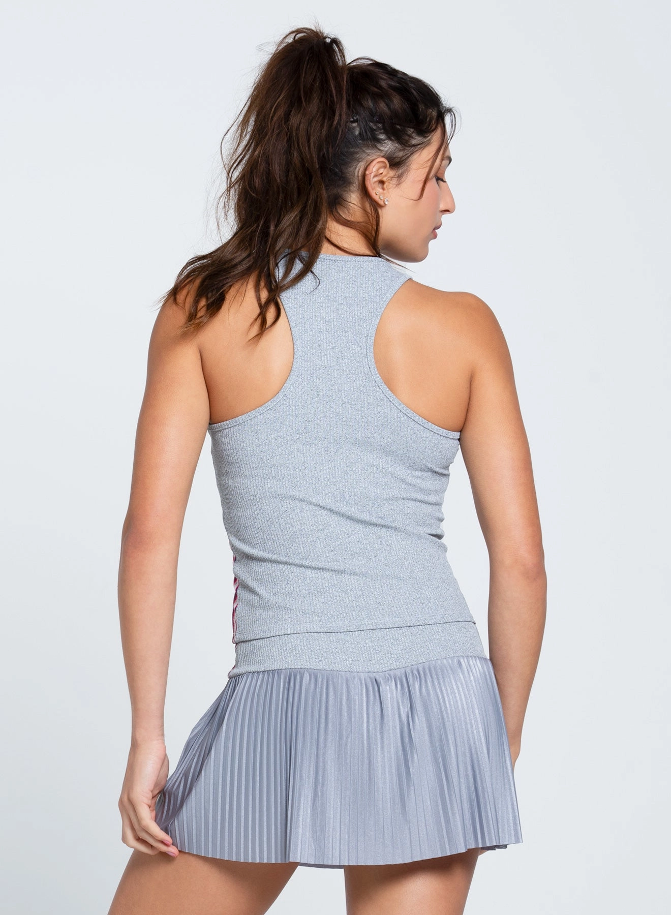 Berry Stripe Rib Tank OdorResistant UV Protection