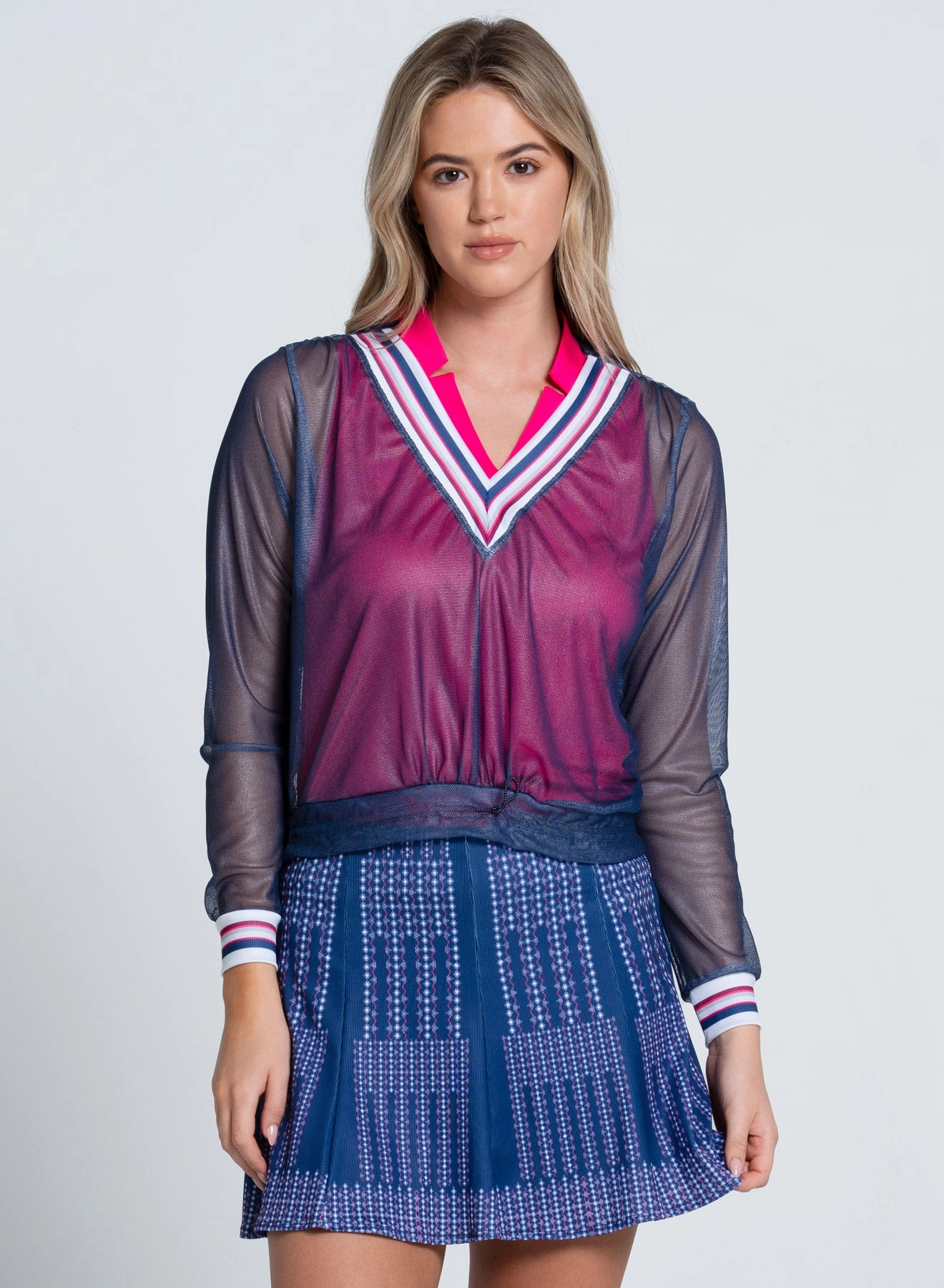 HiddenVentilationPockets Berry Sweet V Pullover Long Sleeve