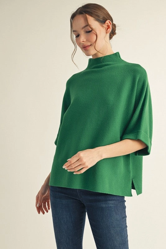Better Than Basic Sweater in Green Casual Button-Down Recycled Polyester Blend
