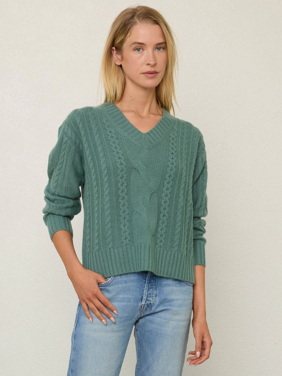 Non Restrictive Fit Buttery Soft Feel BIANCA CABLE VEE