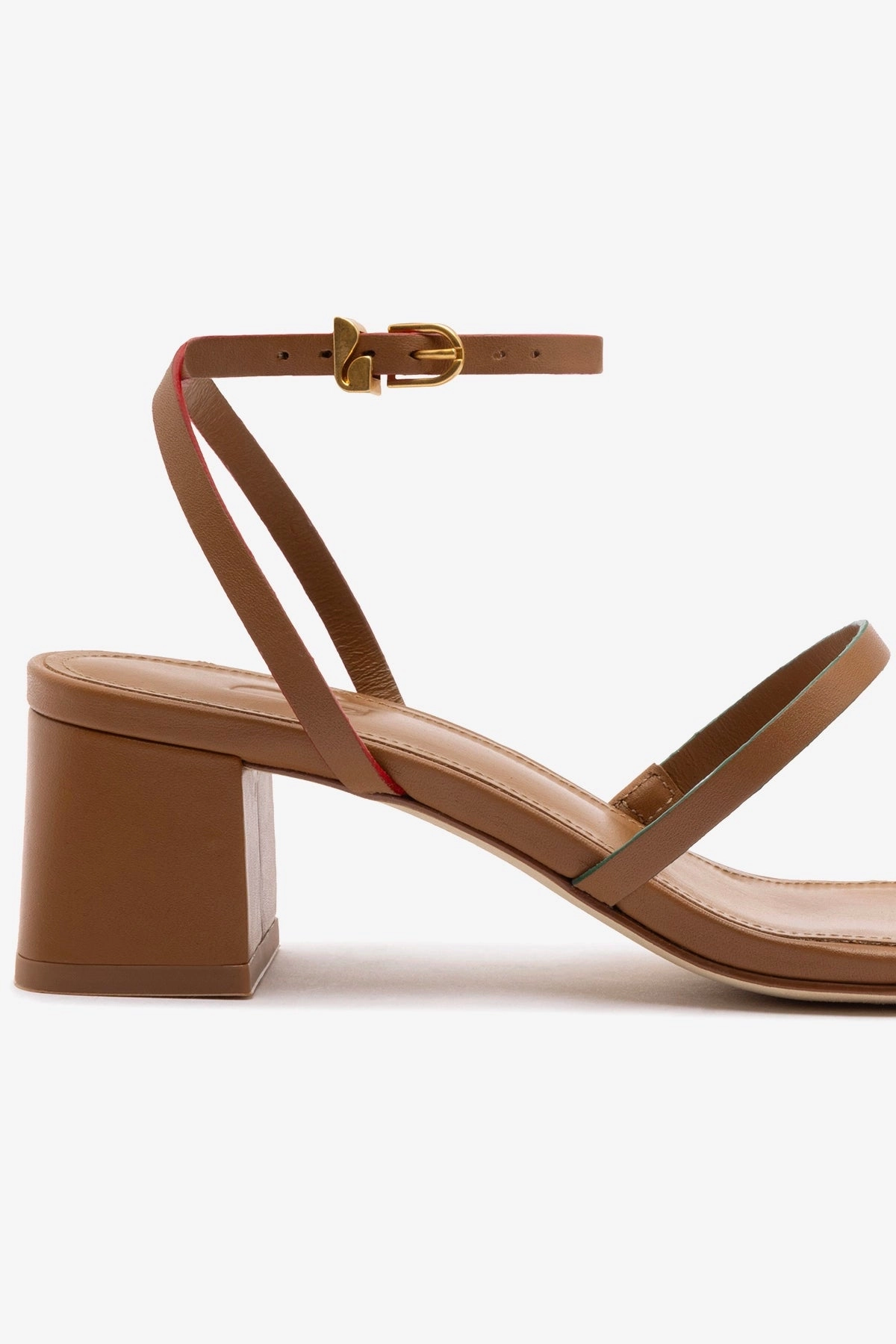 Biarritz Block In Caramel Leather Molded Insole