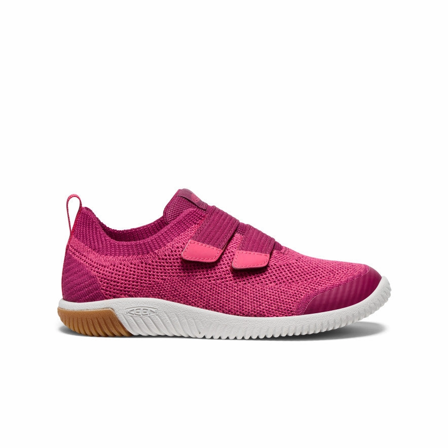 Relaxed Fit Slip Easy Walk Shoes Big Kids' KNX Knit Double Strap  |  Beaujolais/Raspberry