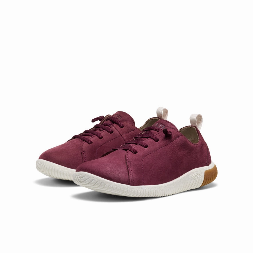 Big Kids' KNX Leather Sneaker  |  Fig/Star White Easy Walking Slip