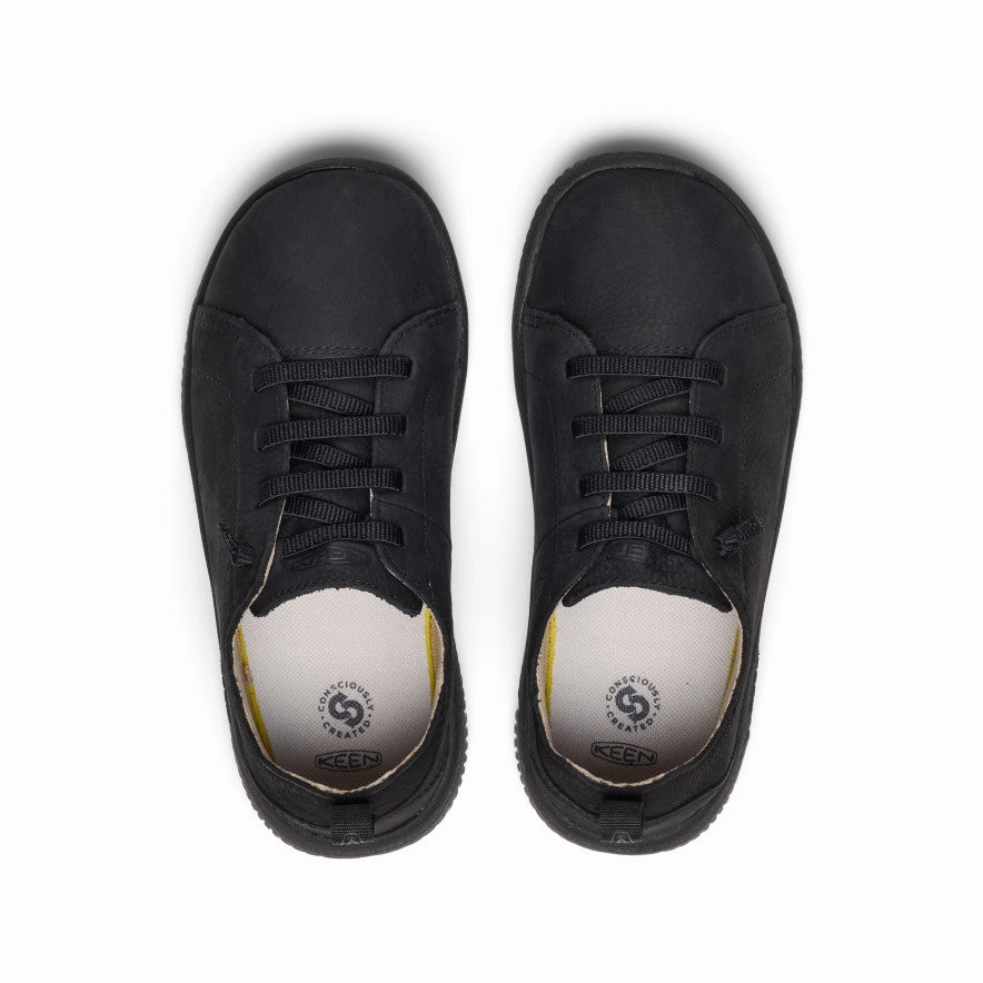 Big Kids' KNX Leather Sneaker  |  Triple Black Breathable Ease Slip In Walk