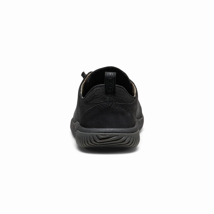 Big Kids' KNX Leather Sneaker  |  Triple Black Ankle Supportive Slip On Light Comfort