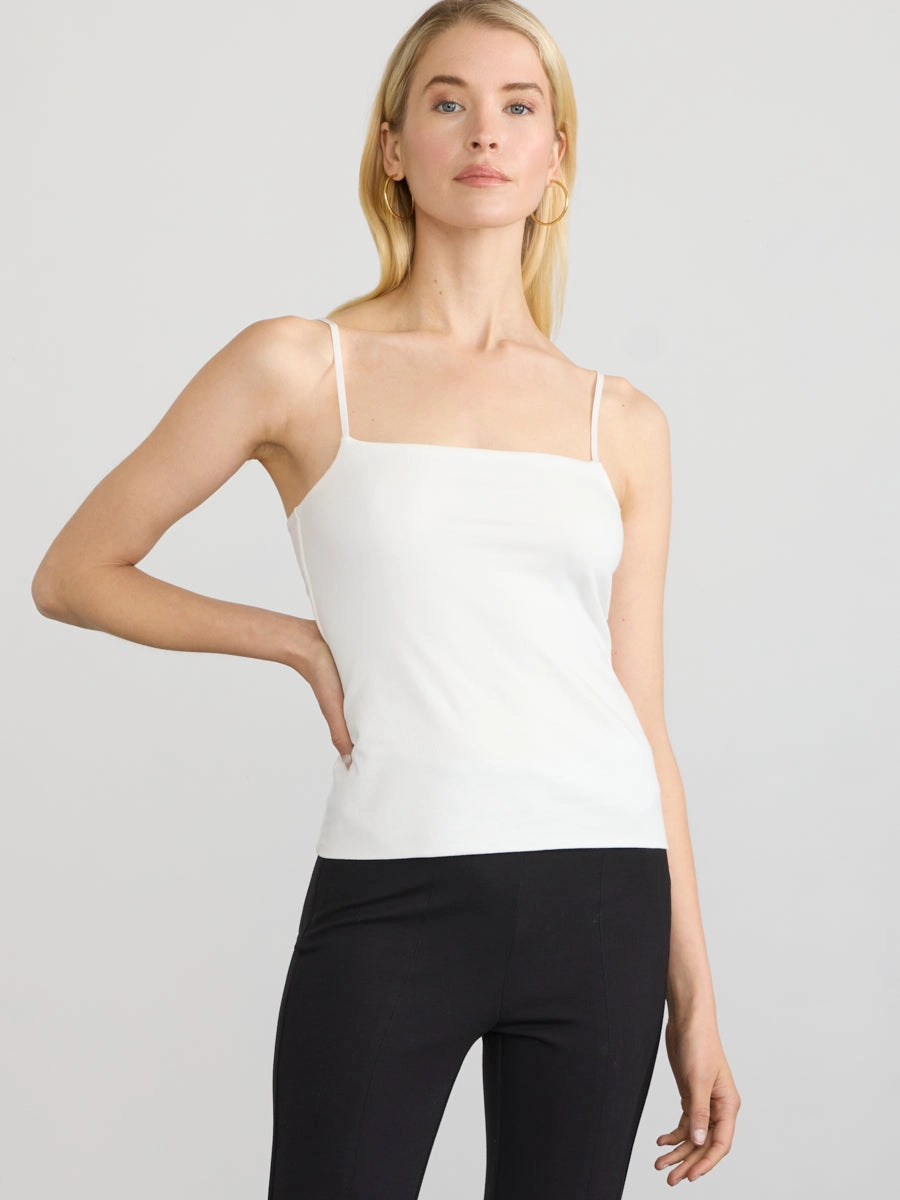 Reflective Safety Trim STRETCH PIMA SQUARE NECK TANK