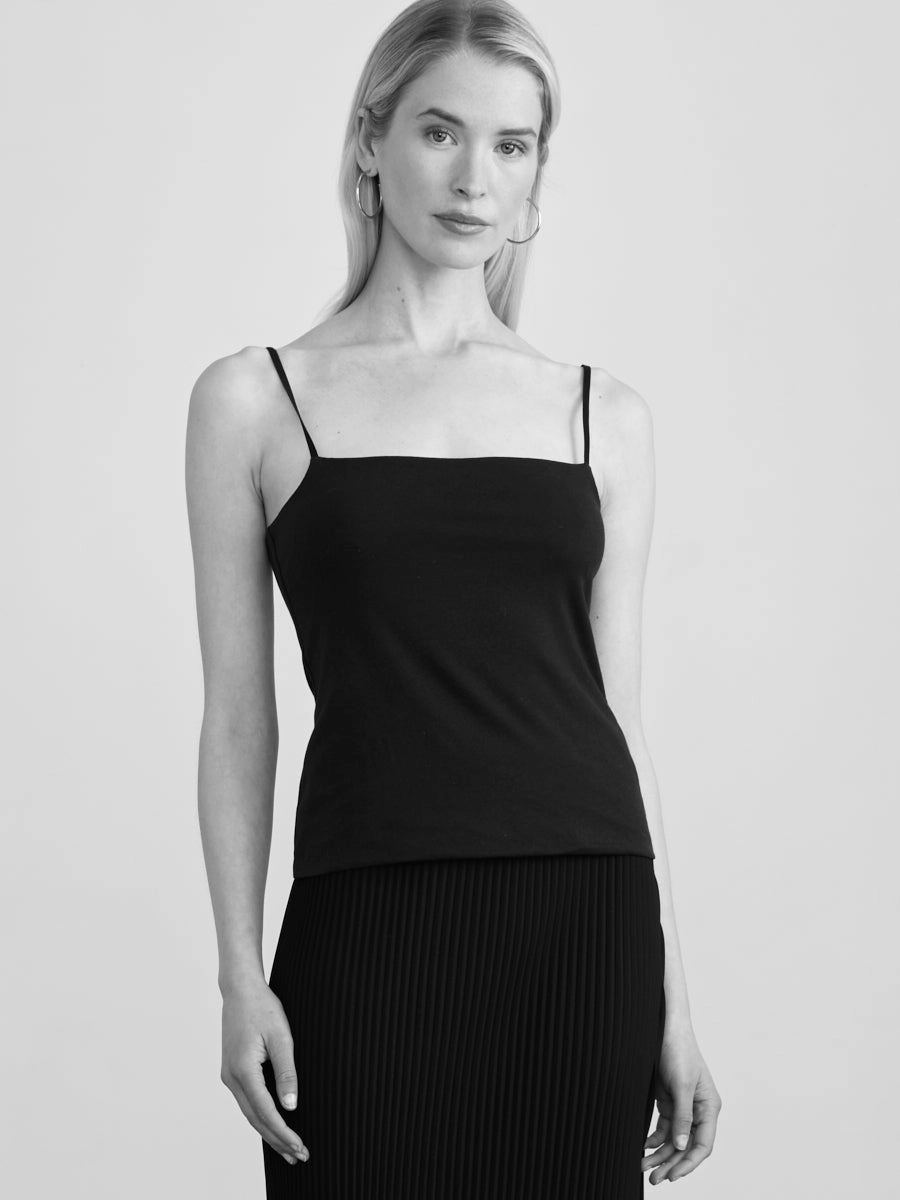 Sweat Absorbent Inner Layer Lightweight Layering Option STRETCH PIMA SQUARE NECK TANK