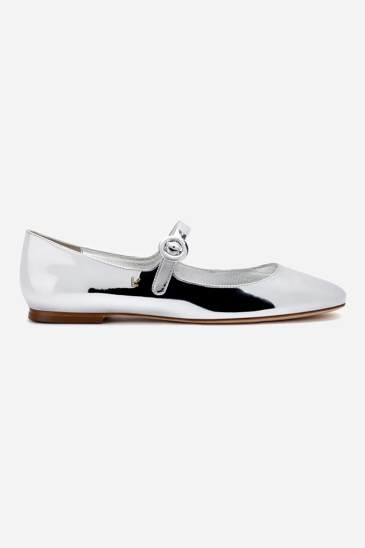 Comfortable Design Everywhere Fit Blair Ballet Flat In Silver Specchio