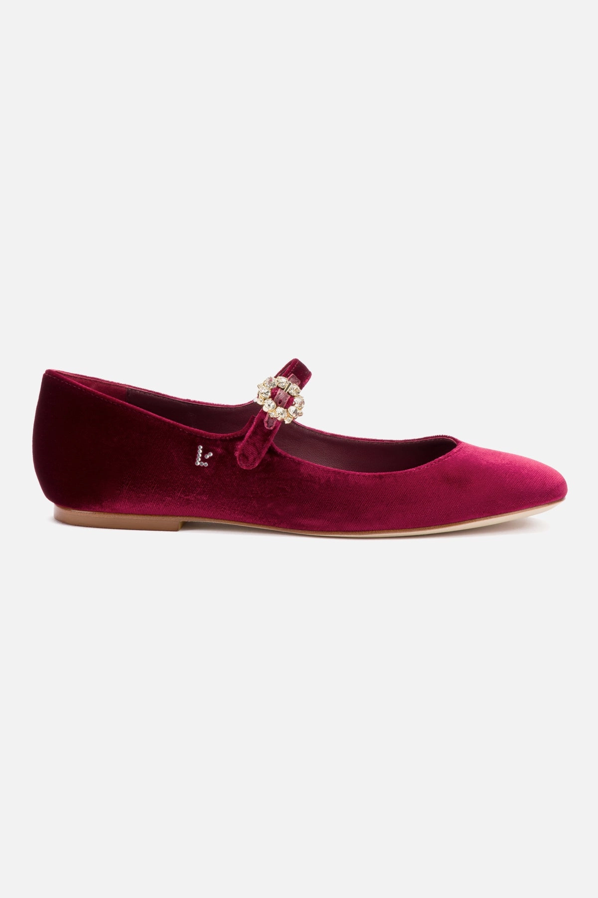 Blair Ballet Flat In Wine Velvet Comfort Enhancement