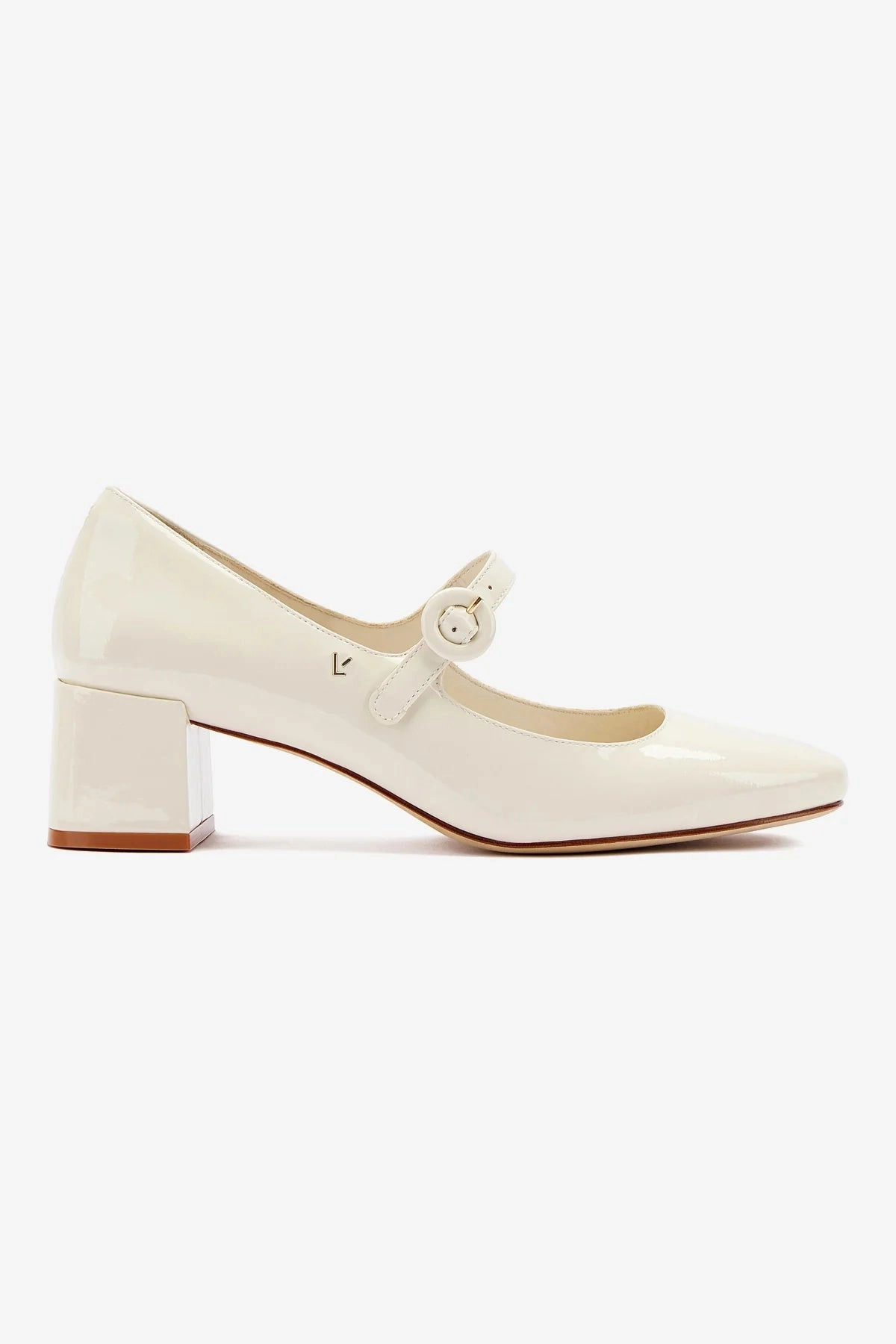 Blair Block Pump In Ivory Patent Moisture wicking