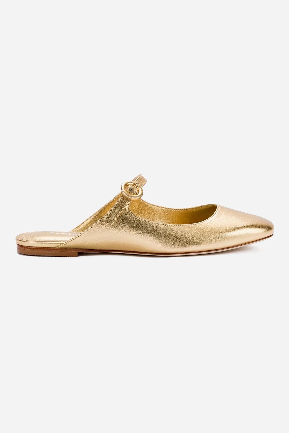 Blair Flat Mule In Gold Metallic Leather Sport Life
