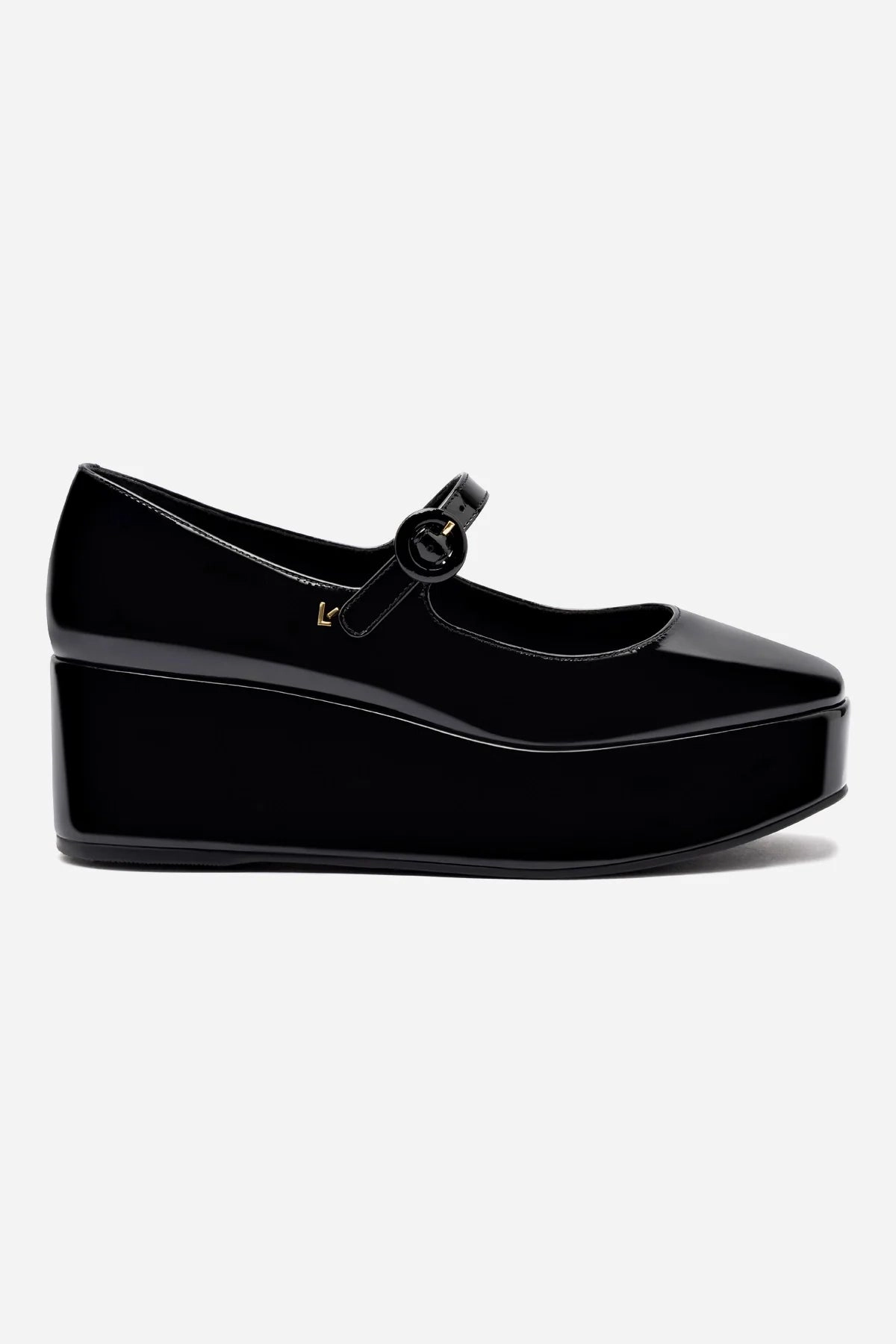 Calm Mood Classic Chic Blair Flatform In Black Patent Leather