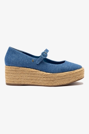 Supportive Mix Hue Blair Flatform In Blue Stoned Denim