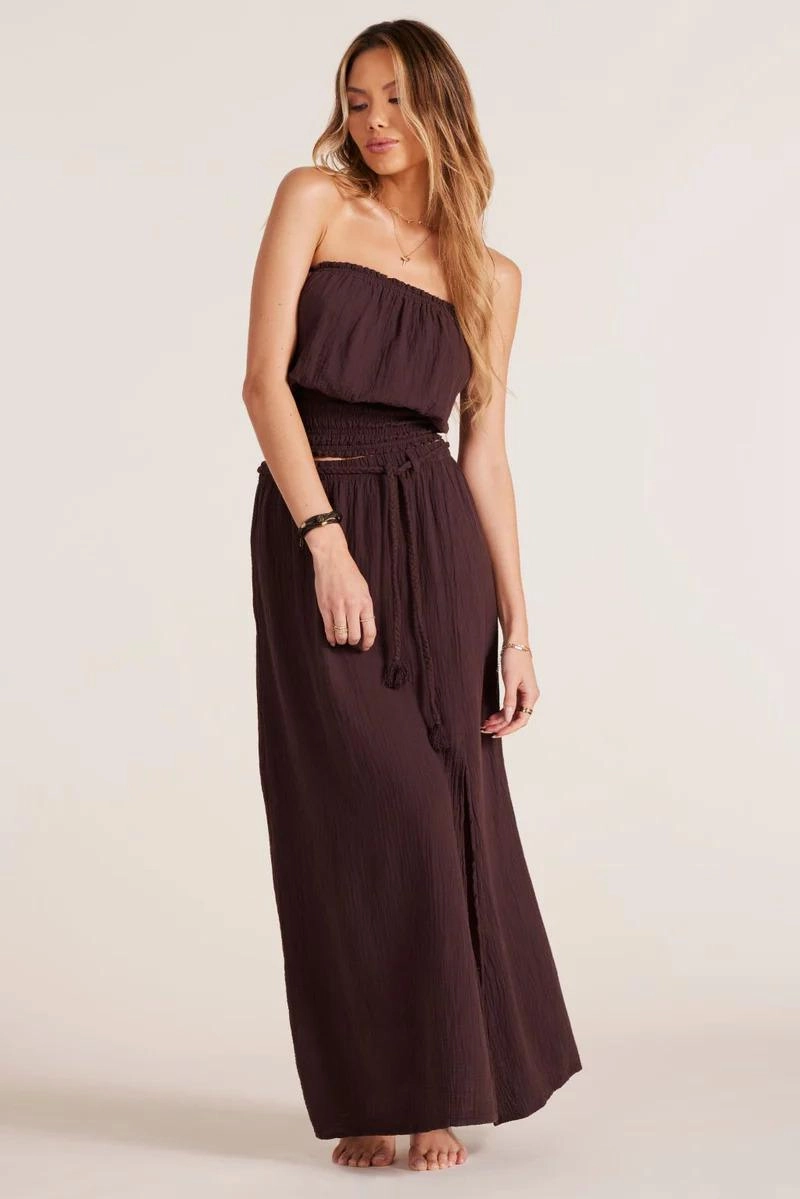Bobi Maxi Skirt with Slit and Belt Outfit Diary Transitional Wear
