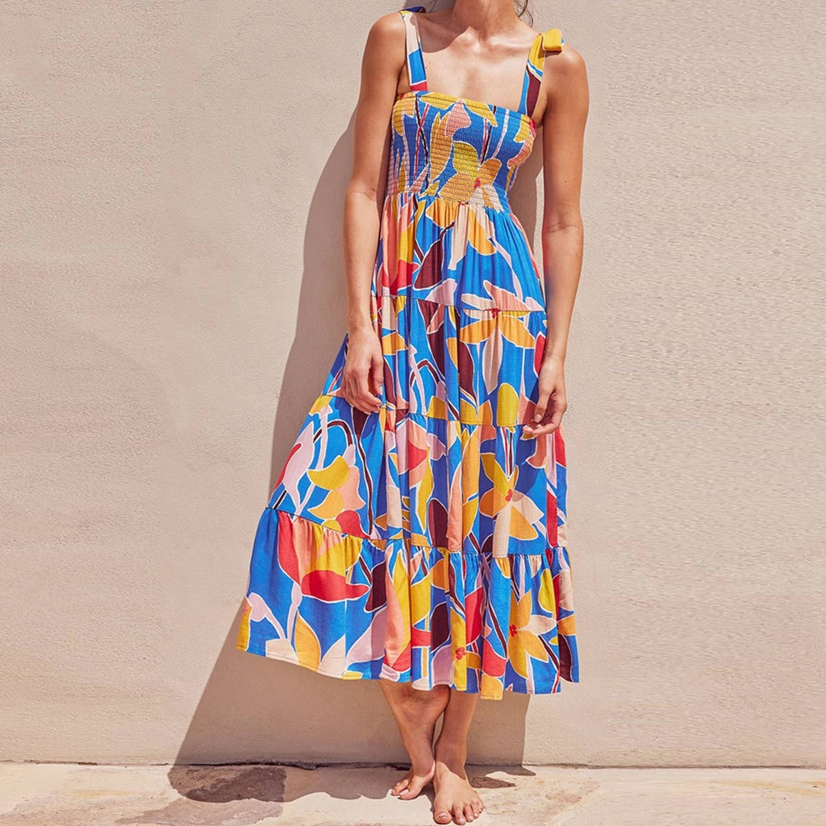 BOHO PRINT TEA BREAK FRENCH WRAP DRESS_CWDMD2380 Dreamy Simplicity Jewel Tones