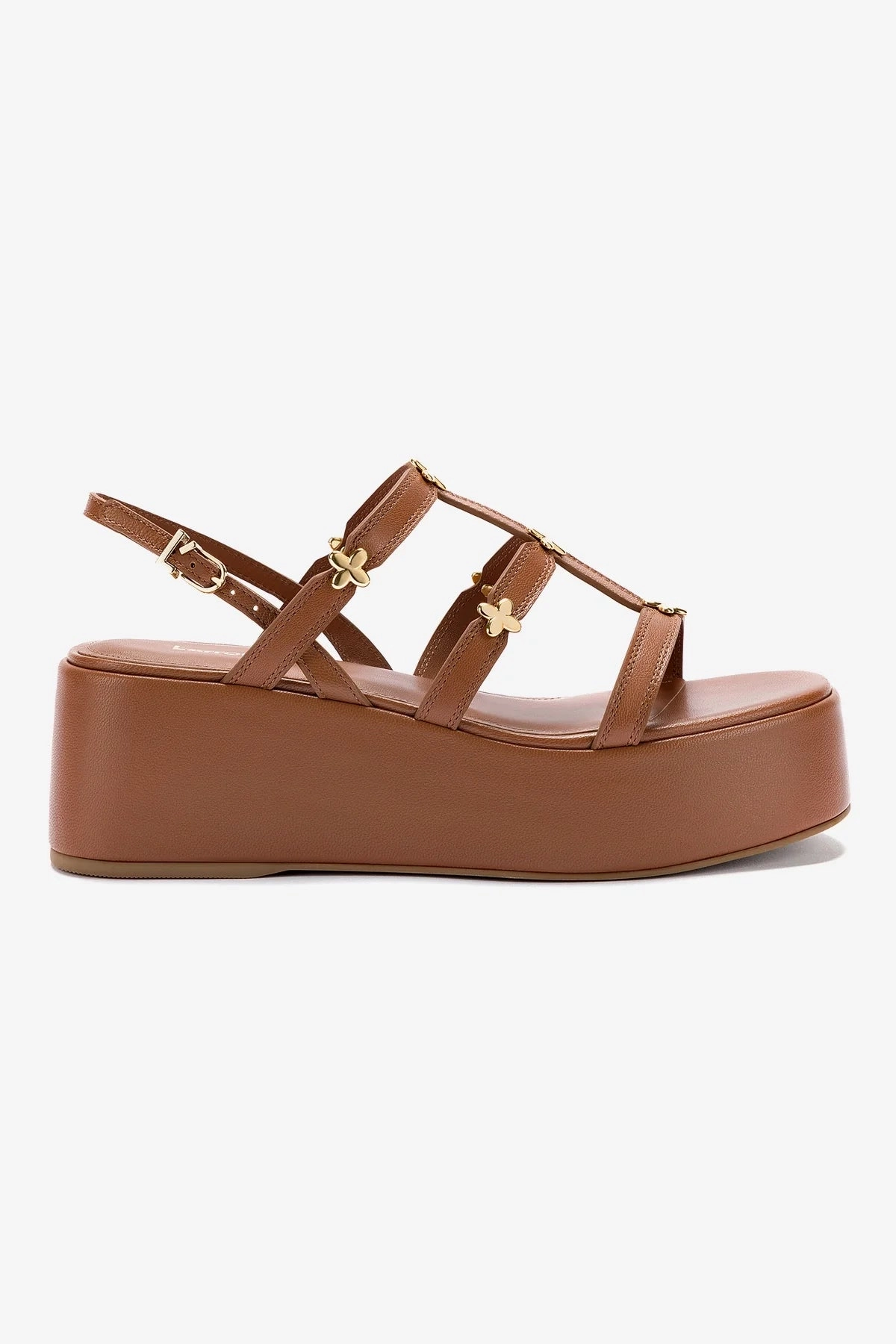 Torsion control Nordic Tone Harmony Flatform Sandal In Caramel Leather