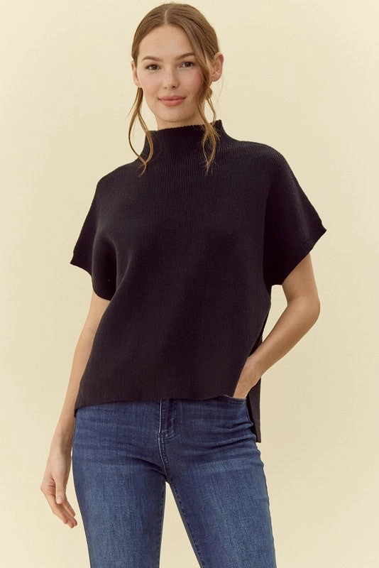 NonIrritating New To This Black Sleeveless Sweater Top