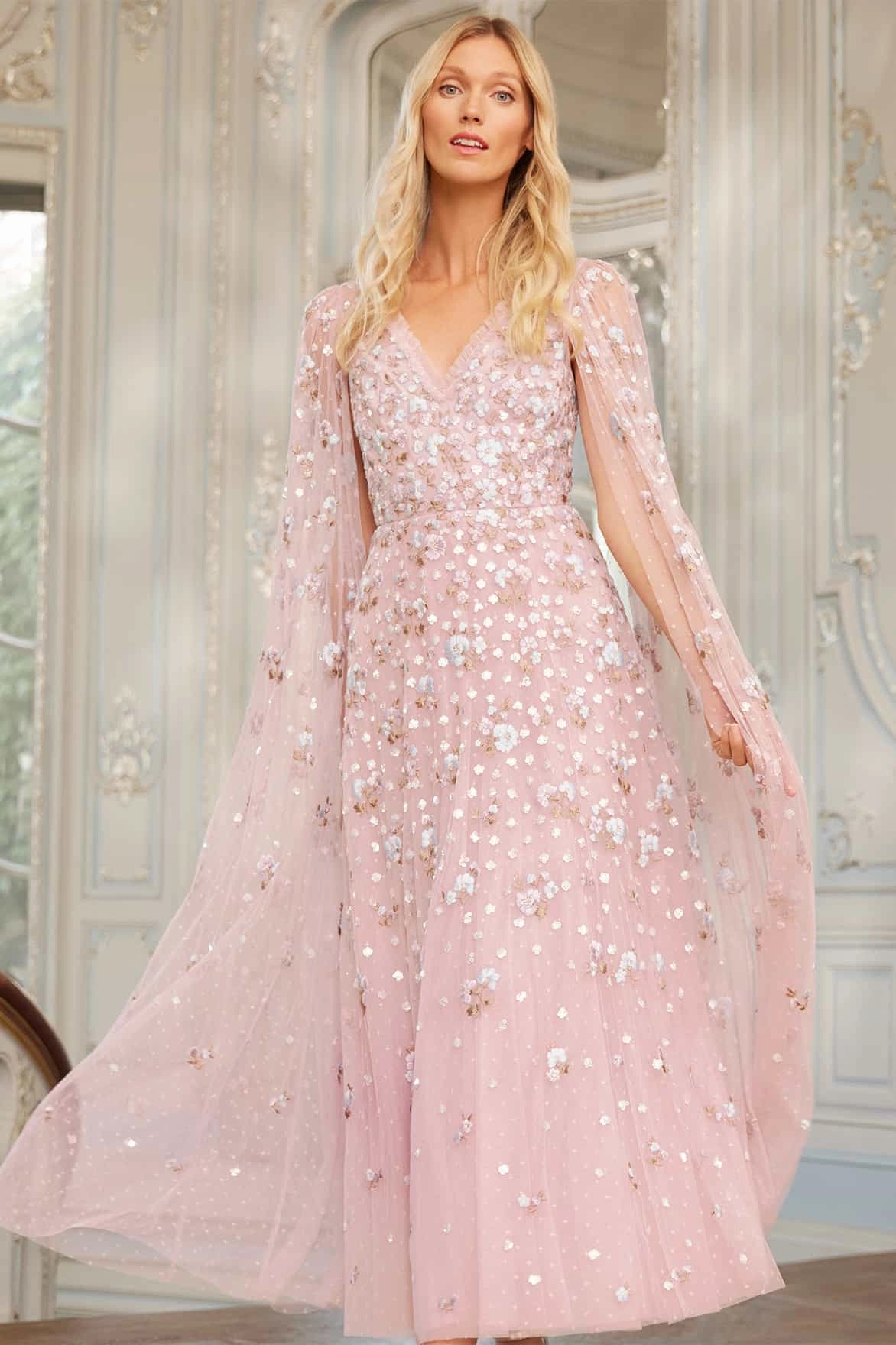 Dahlia Ditsy Ankle Gown Texture Soft Formal Choice