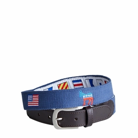 Bowsprit Belt Nantucket Navy with Democratic Donkey and American Flag Slim Silhouette RipstopFabric