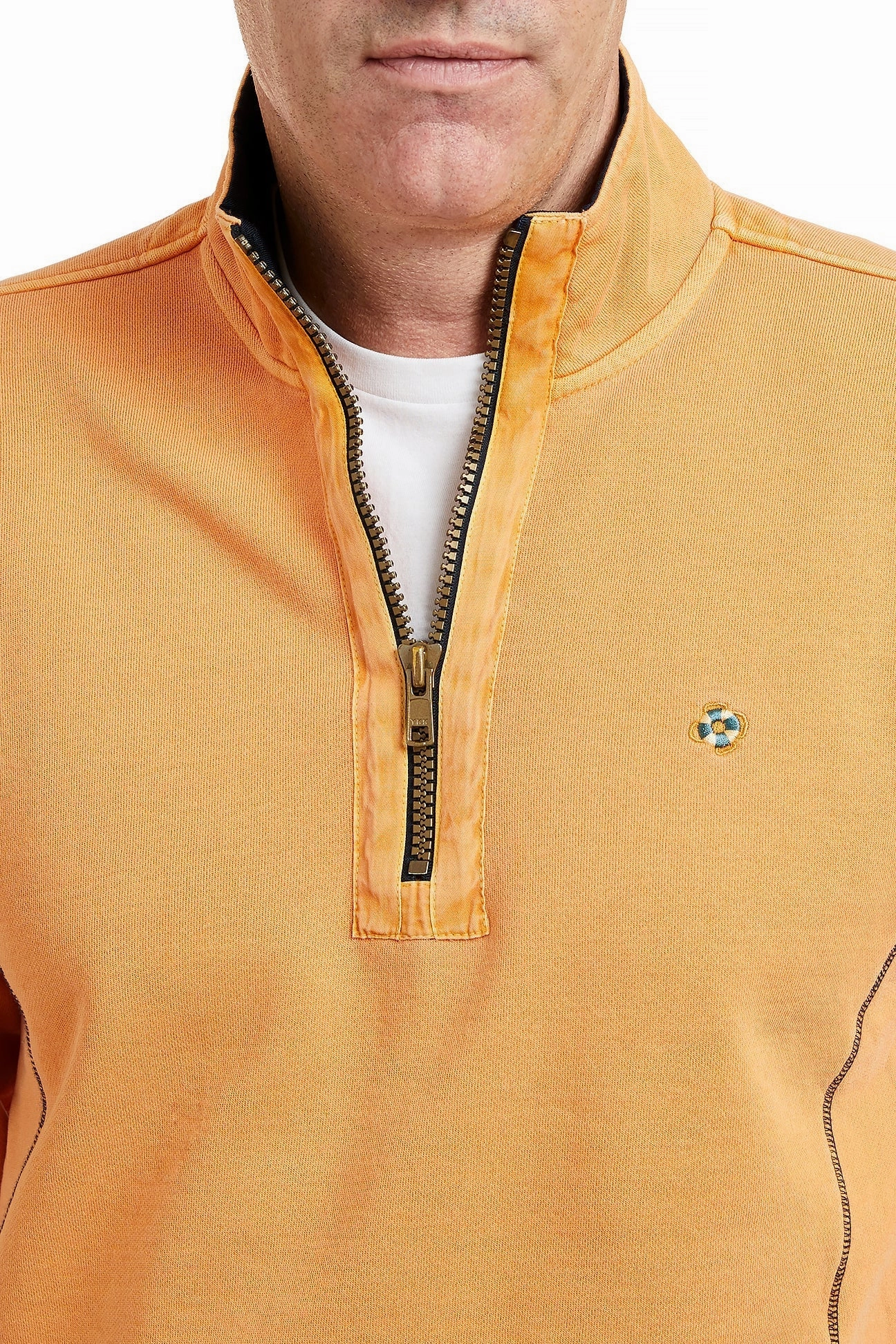 Breakwater Quarterzip Mango Wrinkle Resistant Texture