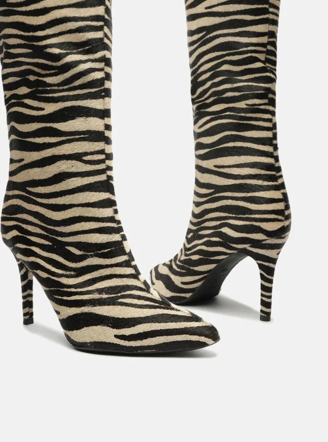 Strong Grip Warm Comfort Merida  Stiletto Leather Boot