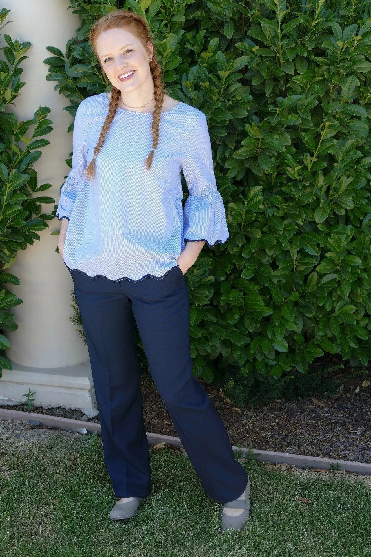 Ladies Flat Front Pant Sleek Fit Durable Activewear