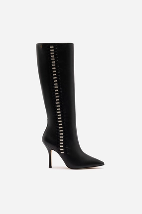Kate Boot In Black Leather Durable Stitching Synthetic Upper