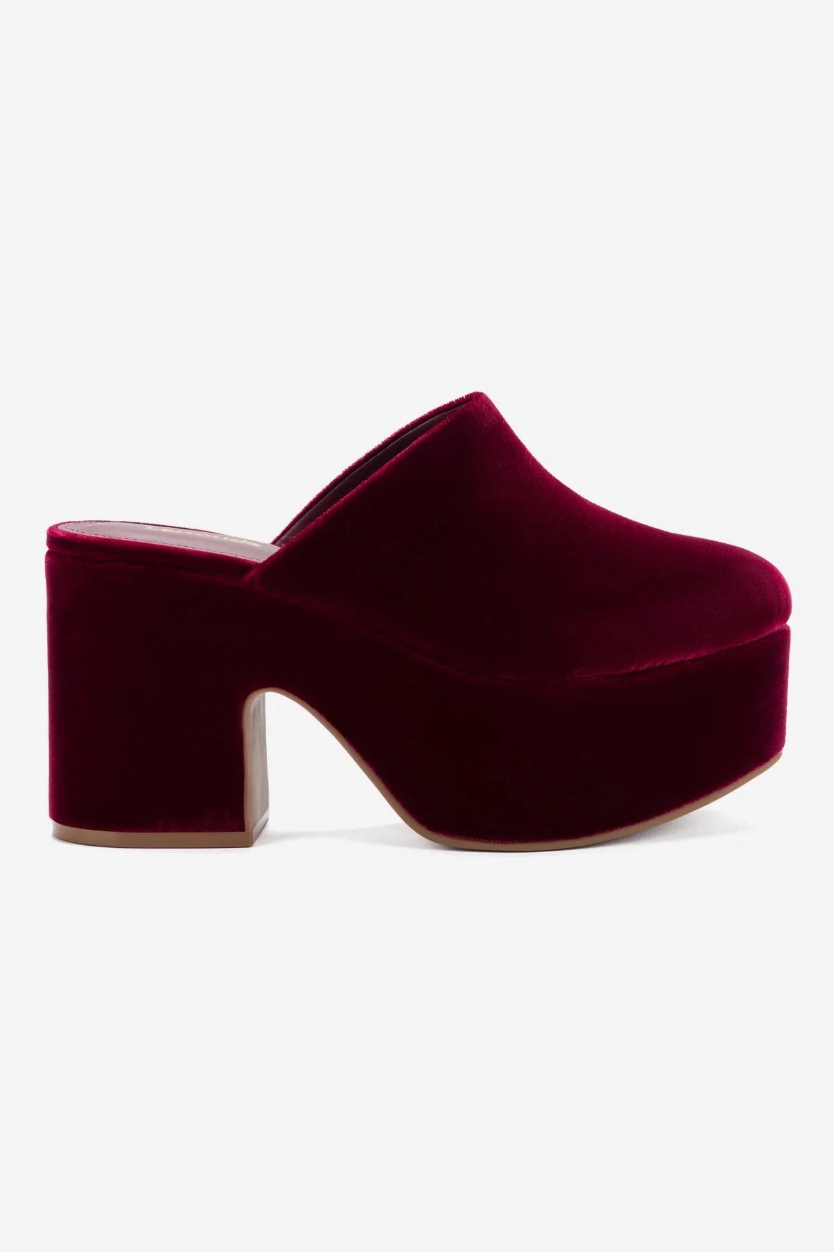 Miso Platform Clog In Wine Velvet Court Fast Campus Cool