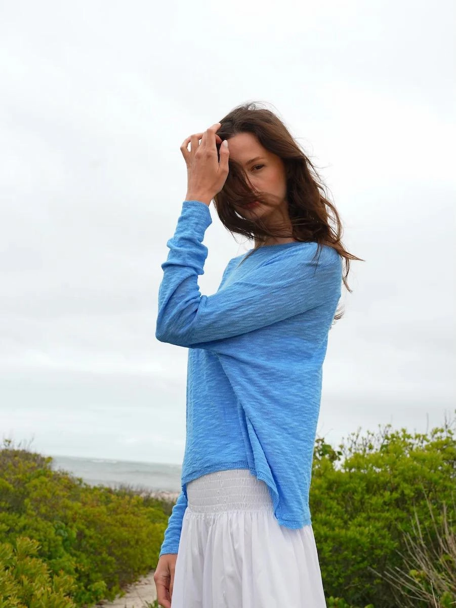 Double Needle Stitching Stitchdrop Sandcastle Sweater