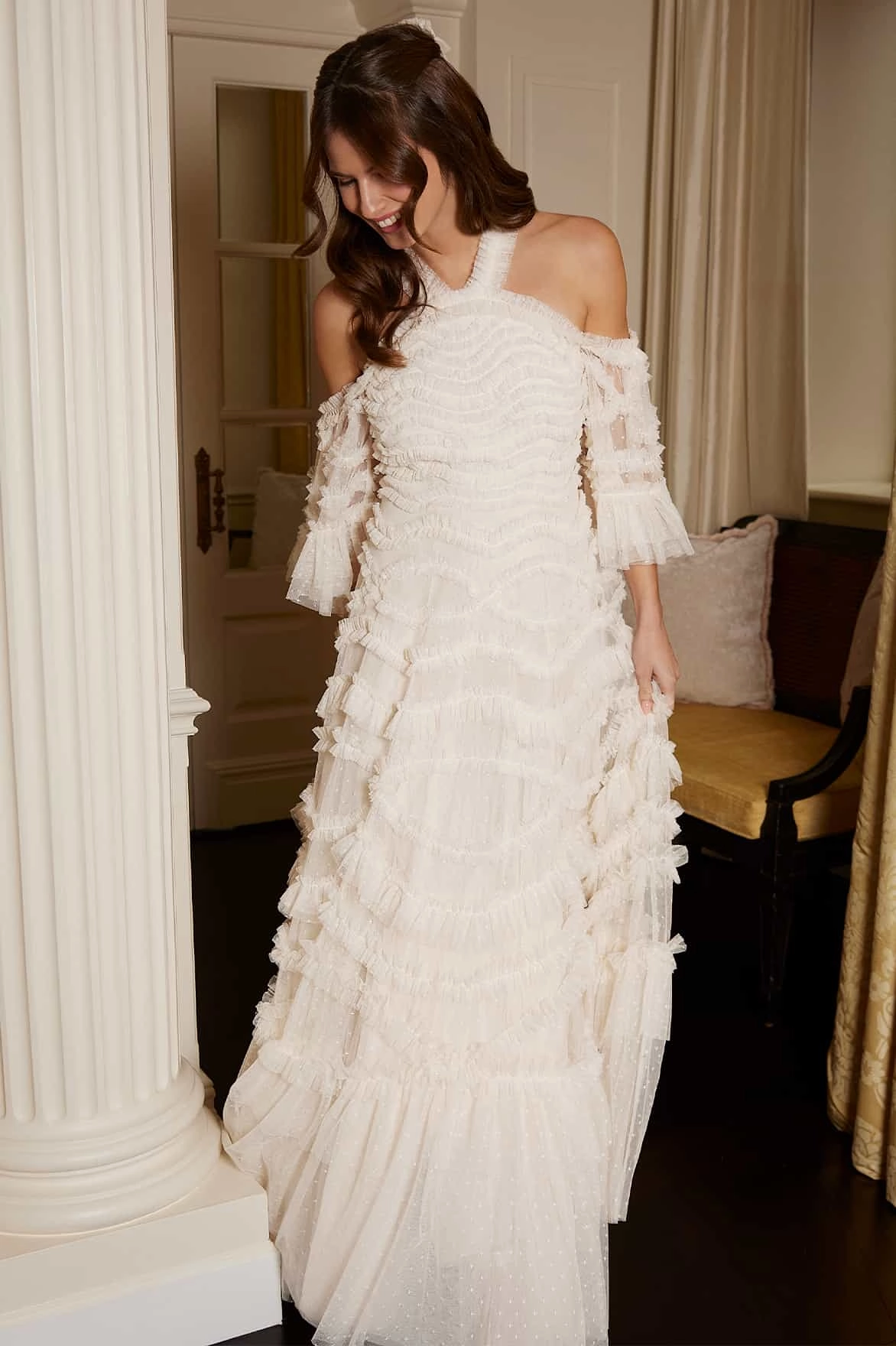 Bronte Off-Shoulder Gown Airy Layer