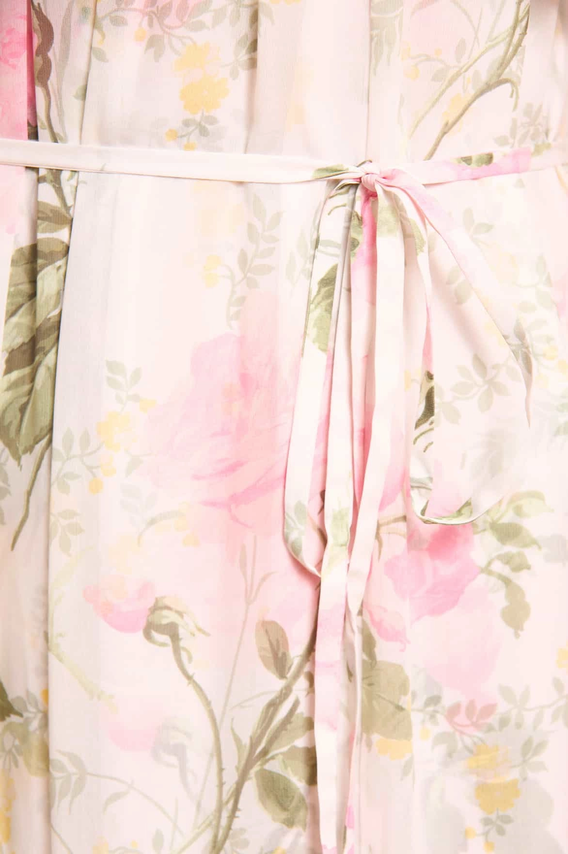 Rose Chiffon Off-Shoulder Ankle Gown NonChafeSeams Tonal-Panel