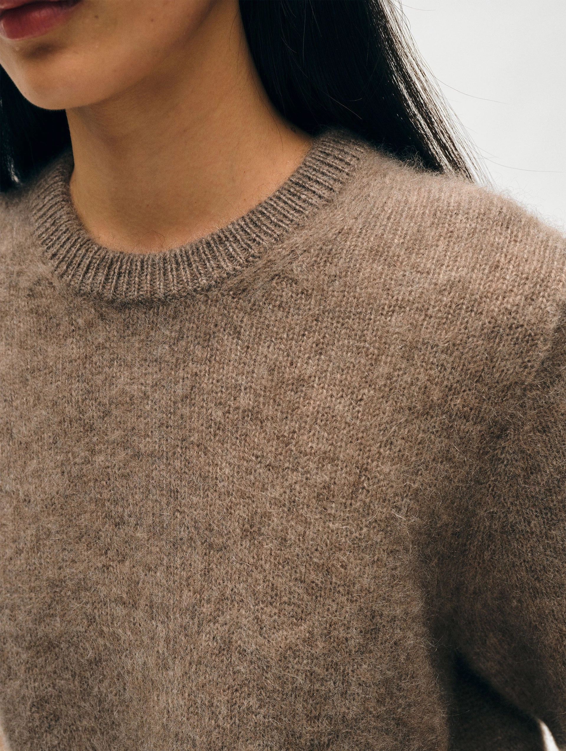 BRUSHED CASHMERE TEE CarbonNeutral Production