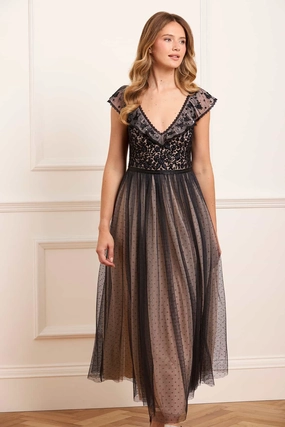 Quiet Luxury flowy style Adeline Bodice Ankle Gown