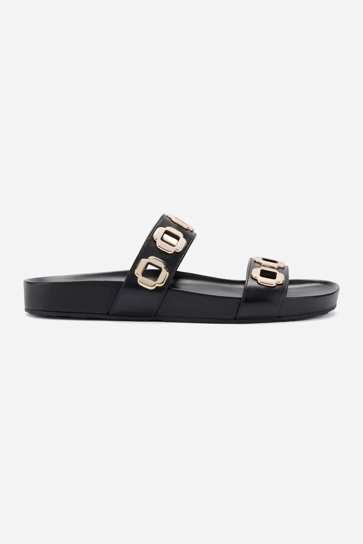 Milan Slide In Black Leather Cotton Touch Frost Safe