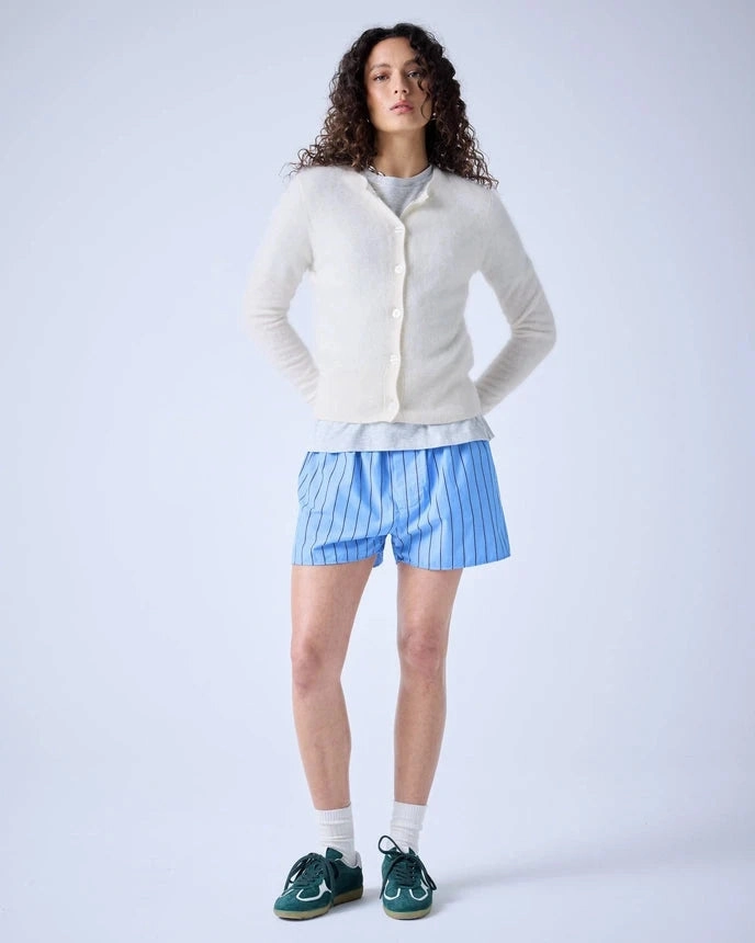 Loose Blouse Breathable Knit Fabric Esma Cardigan Cream